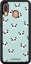 Casimoda® hoesje - Geschikt voor Samsung Galaxy A40 - Panda Print - Zwart TPU Backcover - Panda - Mint