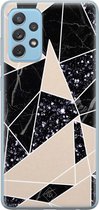 Casimoda® hoesje - Geschikt voor Samsung A52 (5G) - Abstract Painted - Backcover - Siliconen/TPU - Zwart
