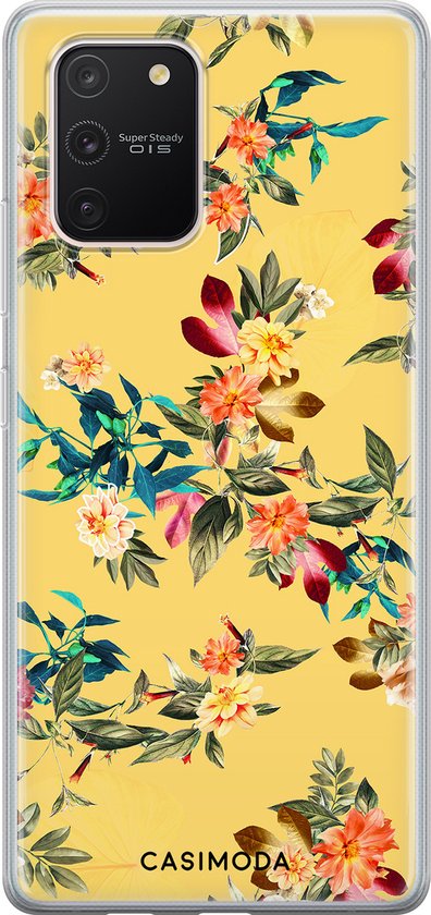 Coque Samsung Galaxy S10 Lite - Jours floraux - Coque souple - Jaune - Coque en Siliconen pour téléphone - Fleurs - Casimoda