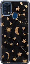 Casimoda® hoesje - Geschikt voor Samsung M31 - Counting The Stars - Backcover - Siliconen/TPU - Zwart