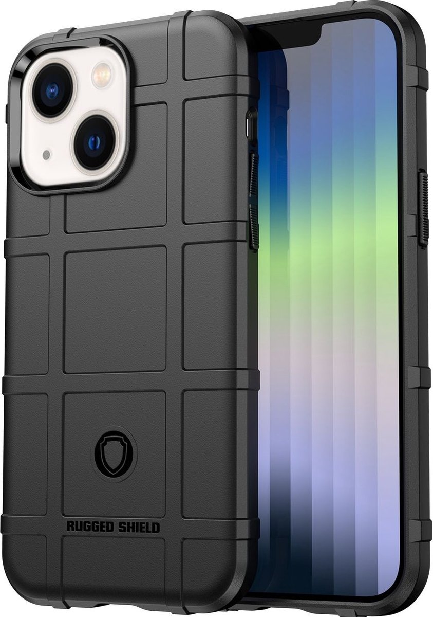 Mobigear Hoesje geschikt voor Apple iPhone 14 Telefoonhoesje Flexibel TPU | Mobigear Rugged Shield Backcover Shockproof | Schokbestendig iPhone 14 Telefoonhoesje | Anti Shock Proof - Zwart