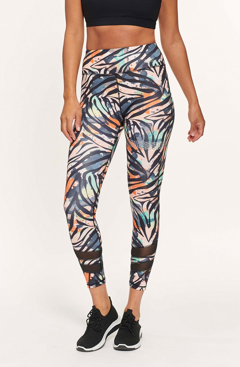 Active Panther Legging Mandy Zebra Mesh black-multi, Dames Legging met Hoge Taille voor Vrouwen - Boterachtig Zacht Niet Transparante Legging Voor Buikcontrole, Plus-maat Workout Gym Yoga Rekbare Broek