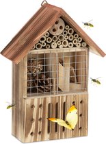 Relaxdays insectenhotel - bijenhotel - vlinderhuisje - nestkastje - dennenhout - natuur