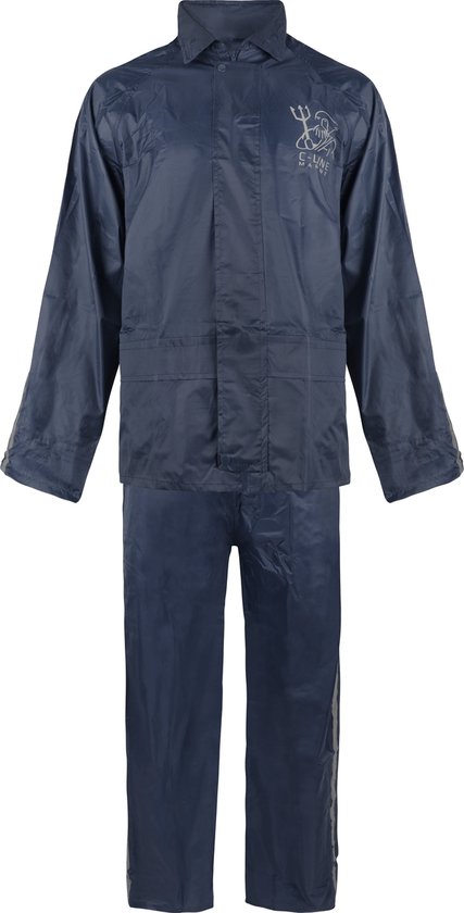 Combinaison de pluie C- Line avec capuche - Blauw - Réfléchissant - Nouveau modèle - Taille adulte XXXL