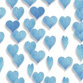Blauwe Hartjes Versiering Hartje Slingers Blauw Gender Reveal Versiering Babyshower Geboorte Valentijn Versiering - 4m