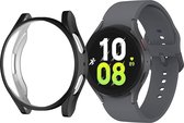 YONO Screen Protector Bumper geschikt voor Galaxy Watch 5 (40 mm) - Full Cover Case - Hoesje - Zwart