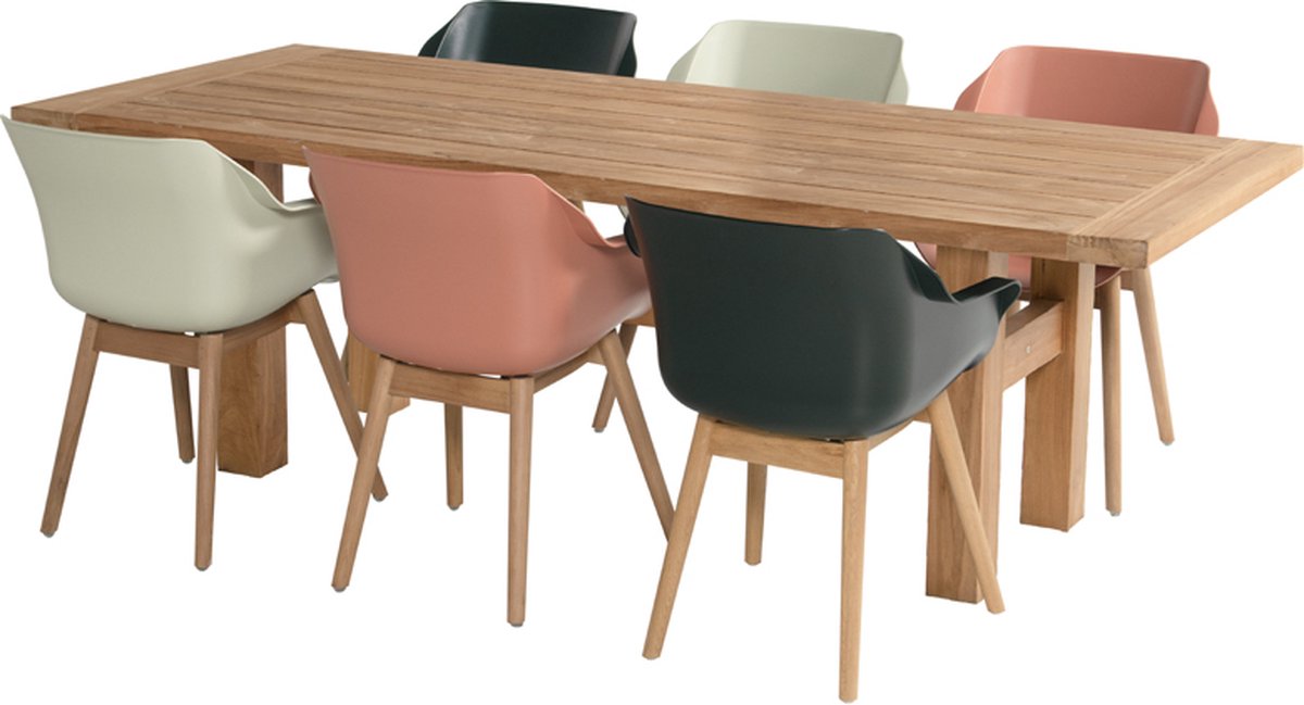 Hartman Sophie Studio fauteuil dining - Night Green - pied en teck