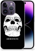 Silicone Case Geschikt voor iPhone 14 Pro Telefoonhoesje Skull Eyes