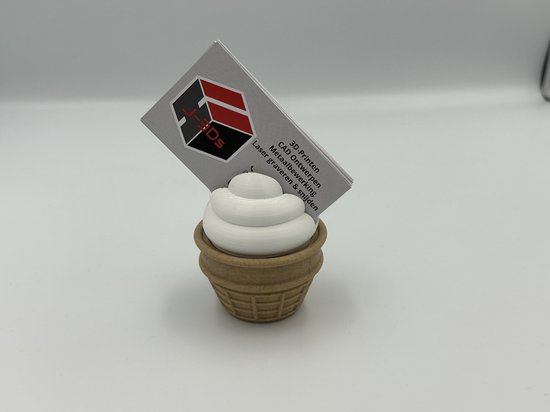 Visitekaart houder ijsje - ijscrème - Wit