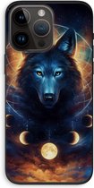 Case Company® - Hoesje geschikt voor iPhone 14 Pro Max hoesje - Wolf Dreamcatcher - Biologisch Afbreekbaar Telefoonhoesje - Bescherming alle Kanten en Schermrand