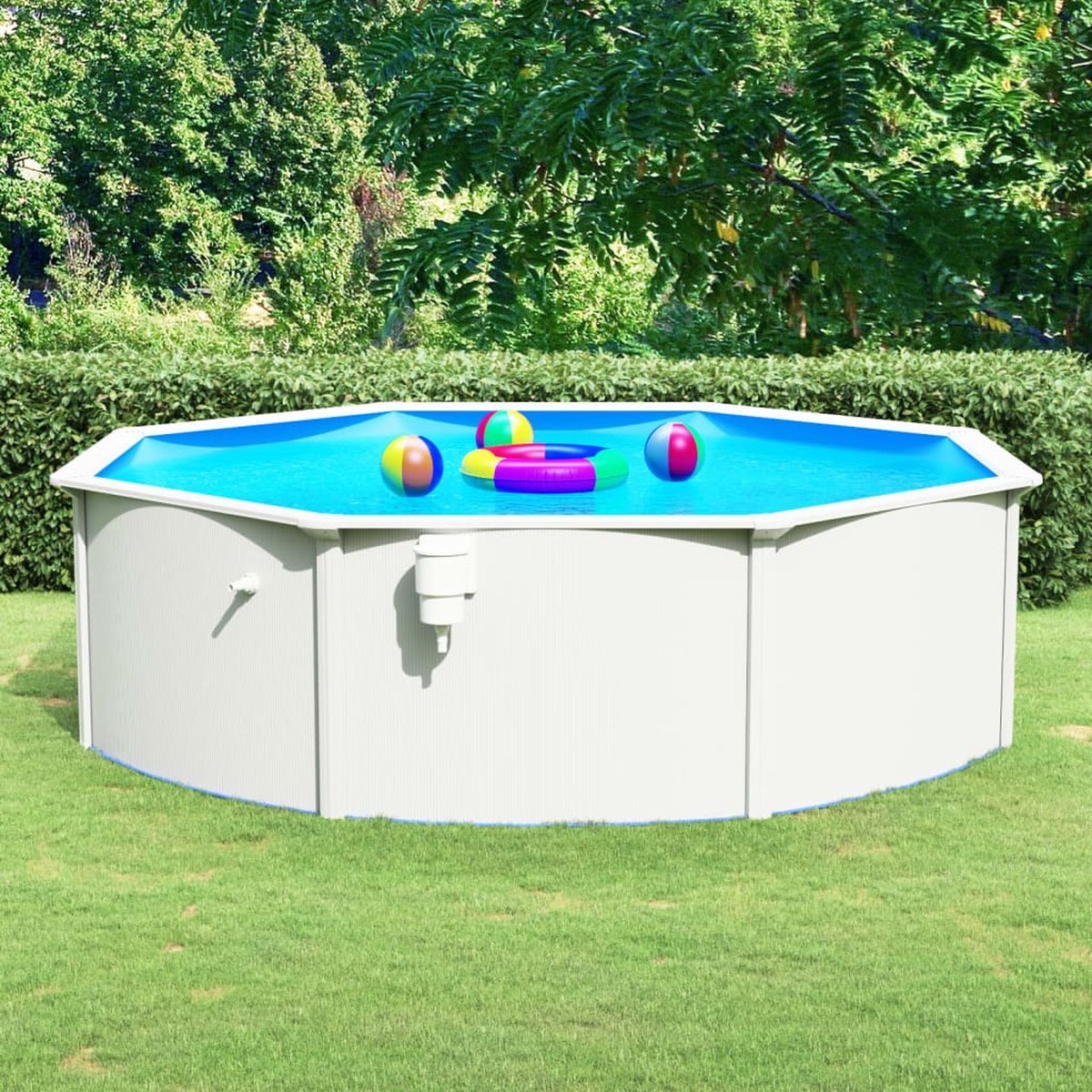 Prolenta Premium - Zwembad met stalen wand rond 460x120 cm wit