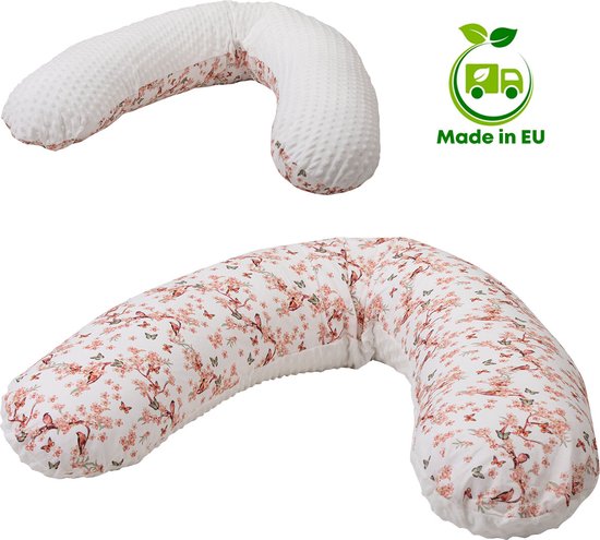 Voedingskussen - Bubaba - Body/Relax Pillow - Zwangerschapskussen - Voedingskussen met wasbare hoes (170x35cm) - Floral Spring