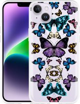 Geschikt voor Apple iPhone 14 Plus Hoesje Vlinder Symmetrie - Designed by Cazy