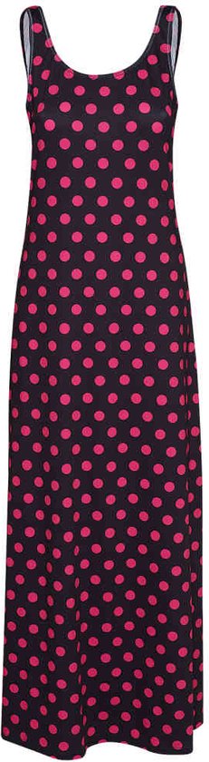 Pussy Deluxe Lange jurk Classic Pink Dotties Zwart