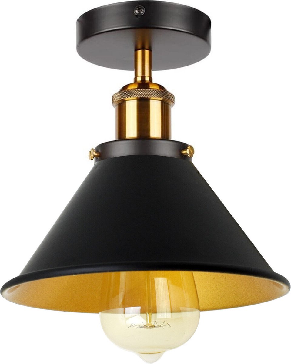 Retro Light - Plafondlamp - Ø 18 cm - 1xE27 - Zwart