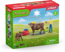 foto van schleich FARM WORLD Speelfigurenset - Wasstation voor Koeien - Kinderspeelgoed voor Jongens en Meisjes - 3 tot 8 jaar - 17 Onderdelen - 42529