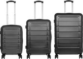 Kofferset 3 delig - Reiskoffers met TSA slot en op wielen - Como - Antraciet - Travelsuitcase