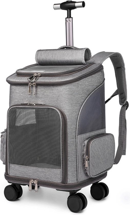 Petcute Hondenrugzak, reistas/rugzak voor honden en katten, luchtdoorlatende rugzak voor huisdieren, met comfortabele dikke schouderbanden, 16,5 kg, lichtbruin