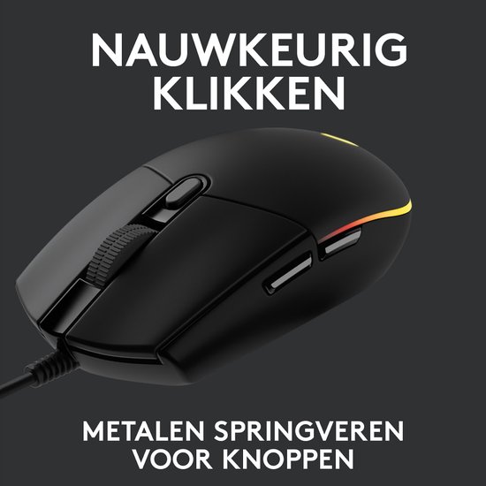 Logitech G203 LIGHTSYNC - Bedrade Gaming Muis - RGB verlichting - Zwart