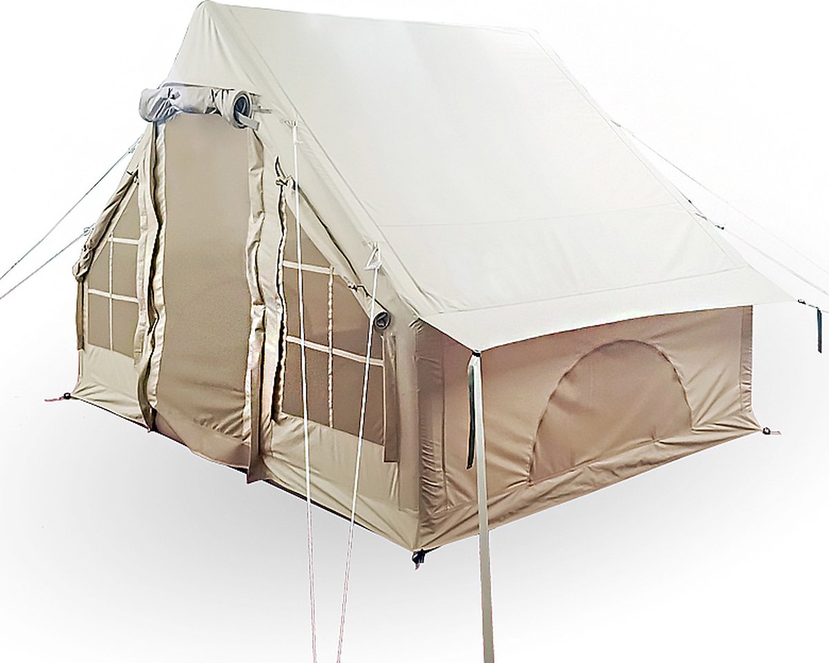 Opblaasbare vier persoons tent beige 300x200x210 cm
