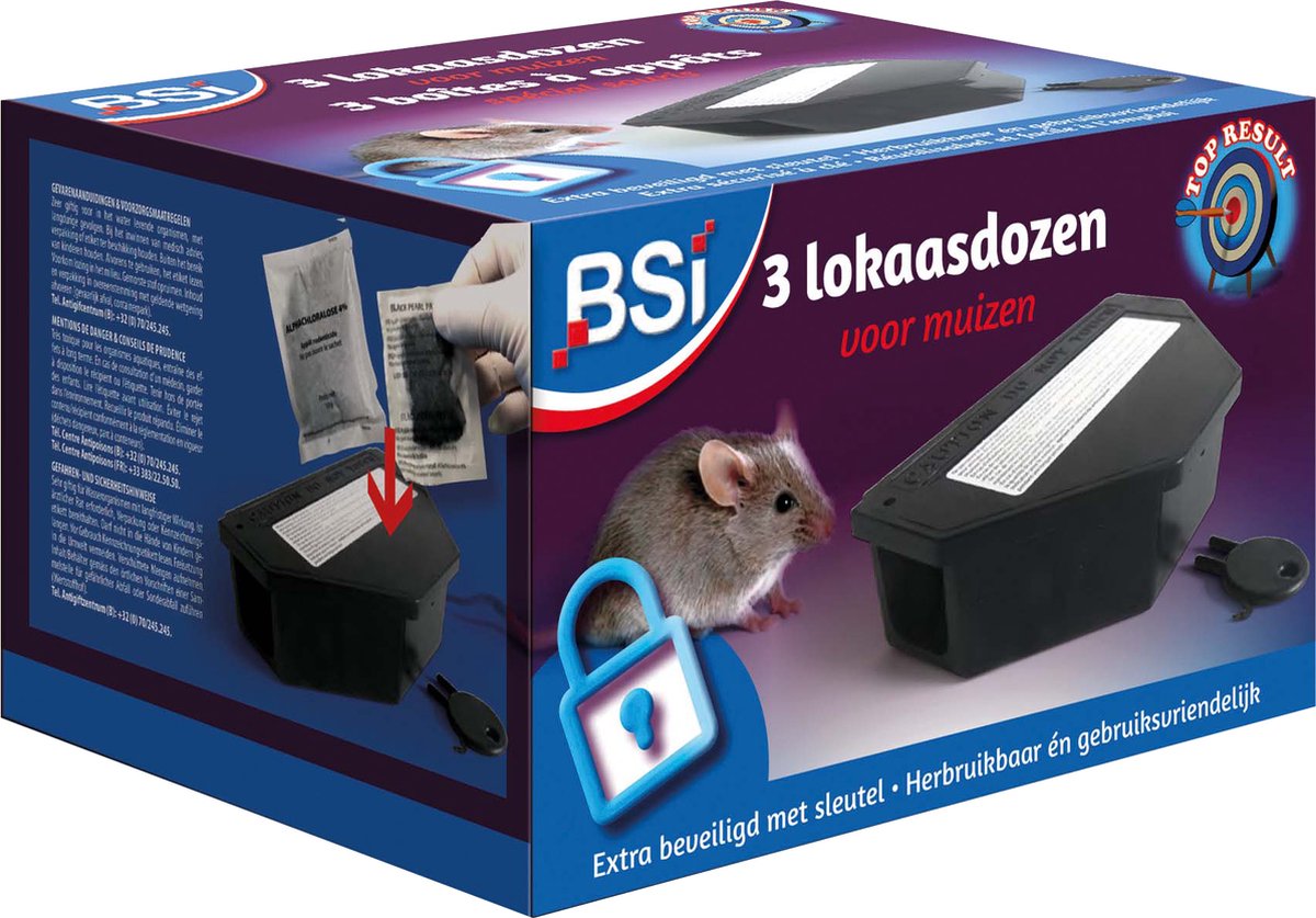 BSI - Lokaasdoos voor muizen - 3 stuks
