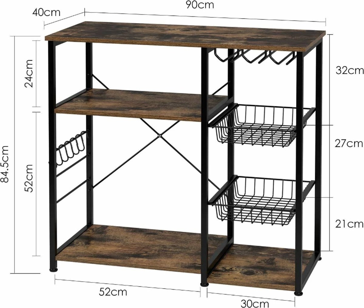 COSTWAY Toiletkast, vrijstaand, badkamerrek met verstelbare planken, wasmachinerek, toiletrek, wc-kast, overkast, 63 x 29 x 170 cm (wit