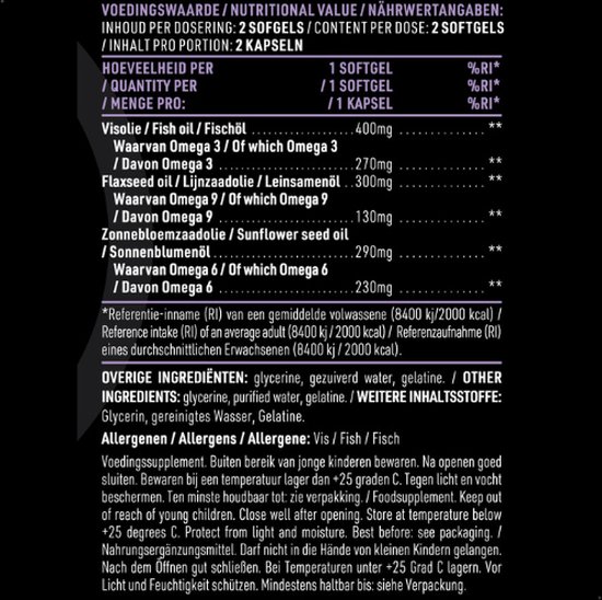 PURE Omega 369 100 softgels 1000mg visolie vetzuren bol