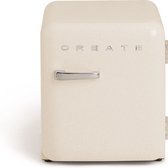 CREATE - Tafelmodel koelkast - Capaciteit 48 L - 1 planken - Handvat Silver - Gebroken wit - RETRO FRIDGE