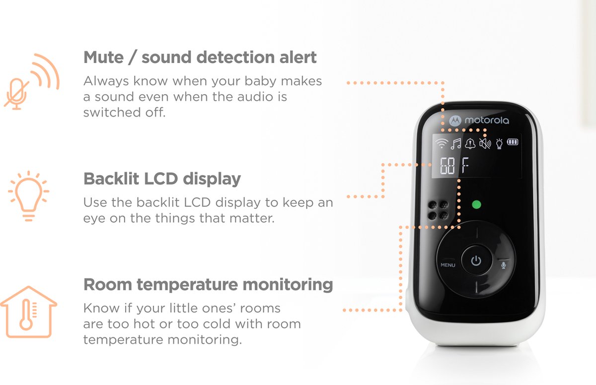 Motorola Baby Monitor PIP11 - 300m bereik, tweewegcommunicatie thumbnail 4