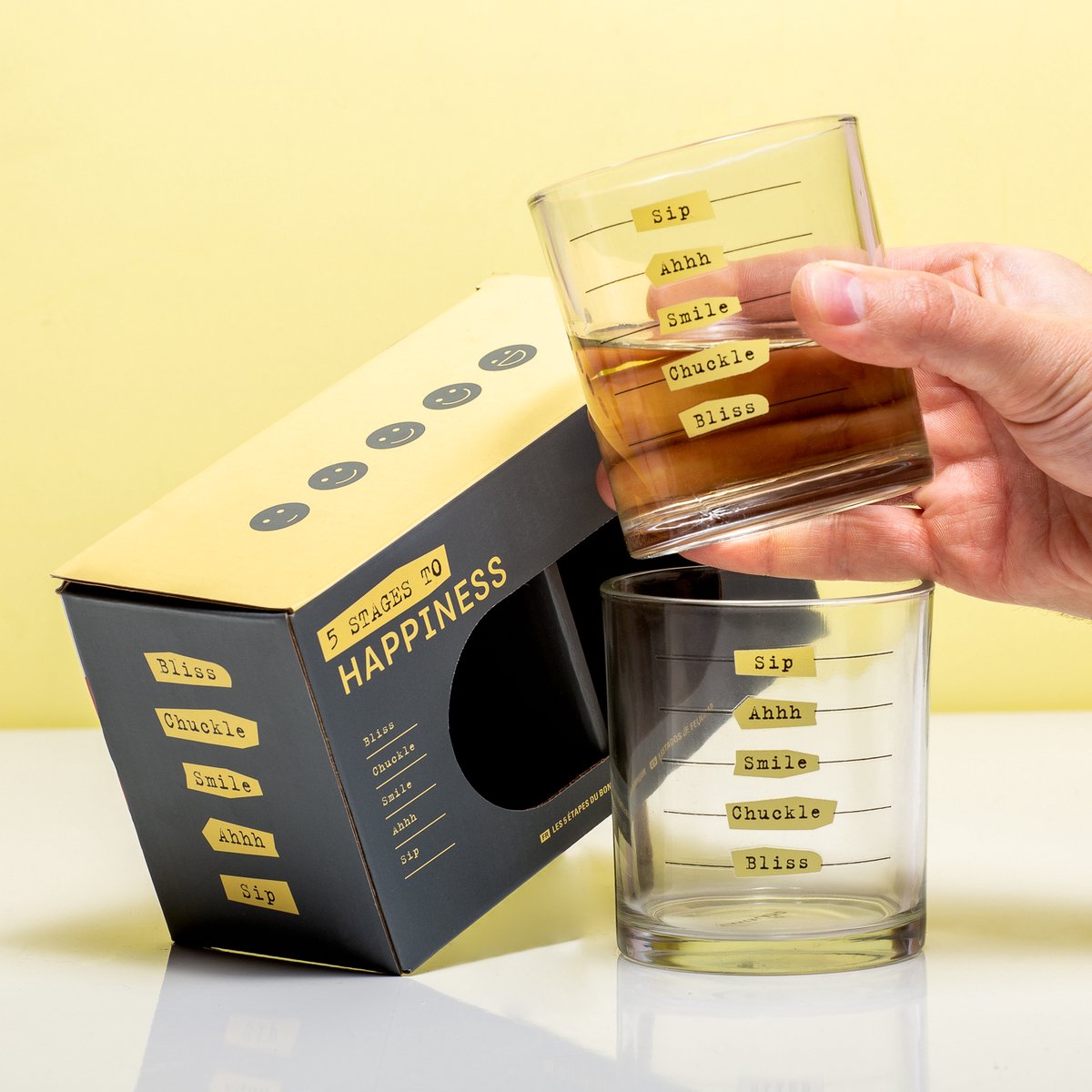 Five Stages to Happiness Glasses - Set van 2 glazen - Whiskey/Tumbler glazen