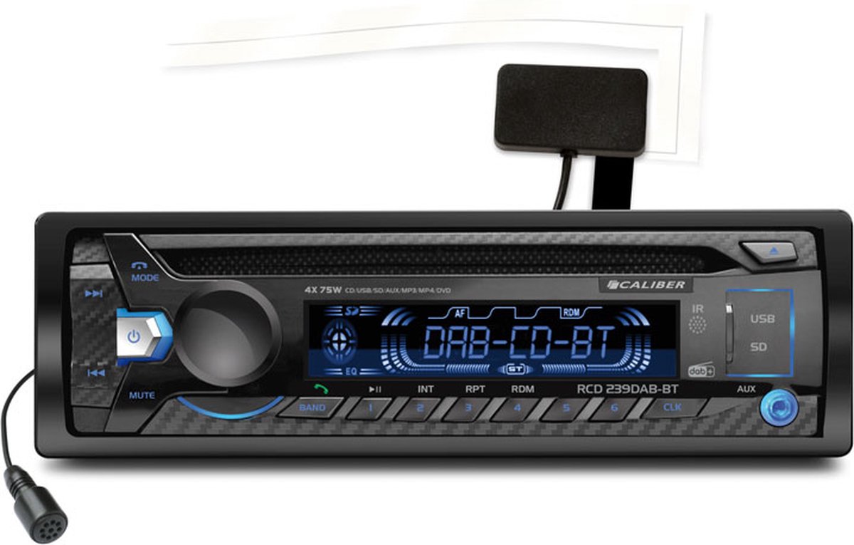 Caliber Autoradio 4x 75W met Bluetooth® technologie, CD, DAB+, FM en USB  Multicolor... | bol.com