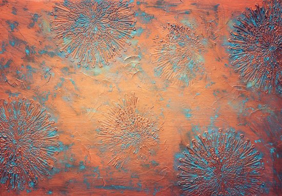 Mural King - Papier Peint - Papiers Peints - Ornement - Papier peint photo - Peinture - Moderne - Oranje - Art - 208 x 146 cm