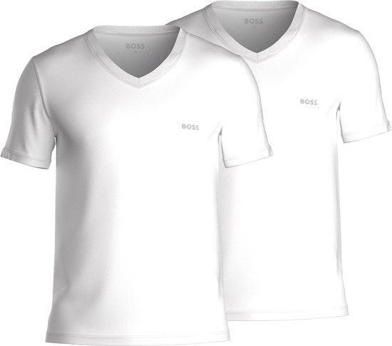 HUGO BOSS Comfort T-shirts relaxed fit (2-pack) - heren T-shirts V-hals - wit - Maat: S
