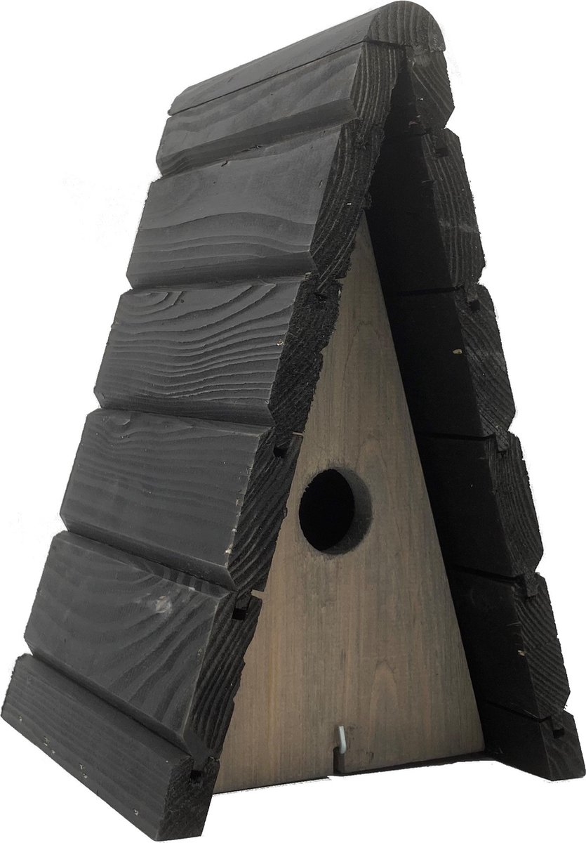 GARDEN SPIRIT Vogelhuisje Tipi 28 x 17 x 17 cm - Nestkast Zwart Grijs