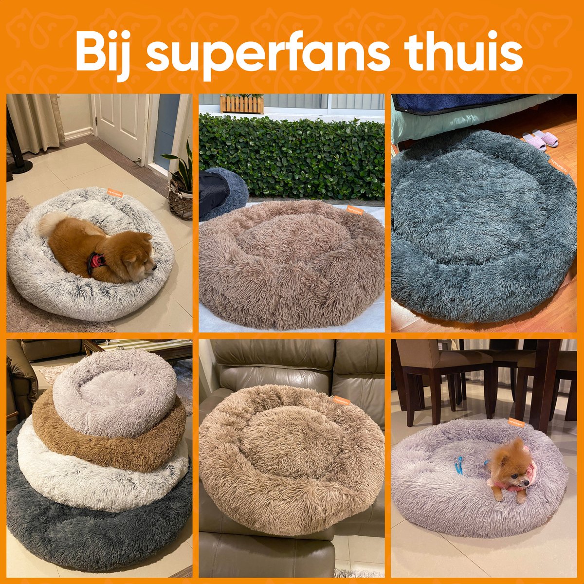 Happysnoots donut hondenmand 100 cm grijs met afneembare hoes thumbnail 6