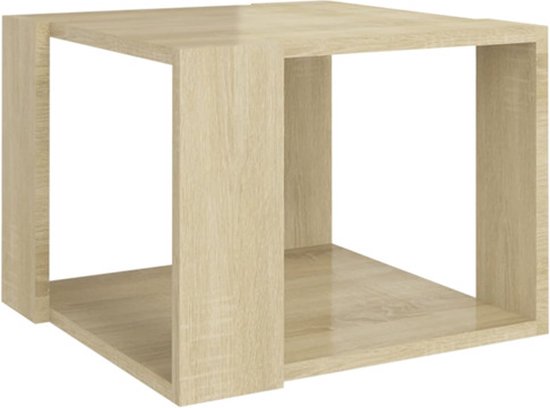 vidaXL - Salontafel - 40x40x30 - cm - bewerkt - hout - sonoma - eikenkleurig