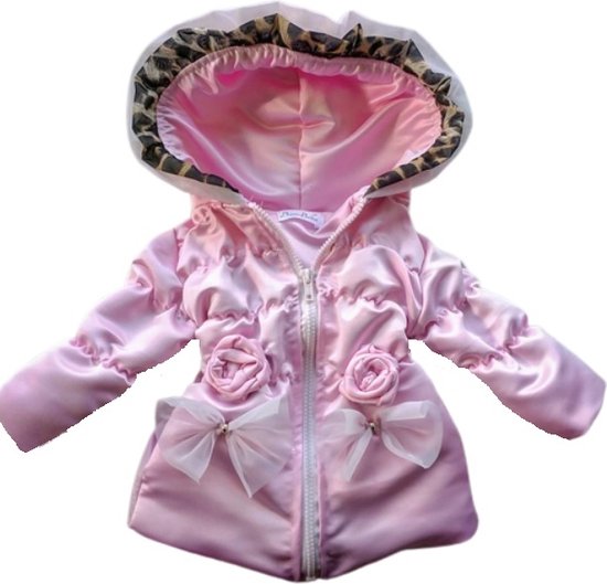 Maat 56 Zomerjas licht roze voor baby en kind Jas met roosjes en