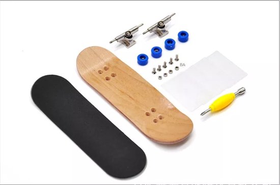 Houten Vinger Skateboard - fingerboard - vinger skateboard - - Licht Blauwe  wieltjes... | bol.com