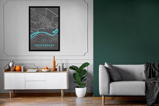 Cadre photo avec affiche - Carte - Oosterbeek - Carte - Plan de la ville - 80x120 cm - Cadre pour affiche