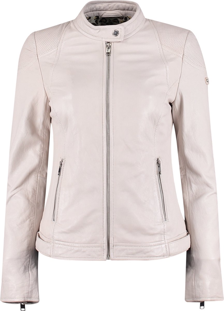 Donders Jas Leather Jacket 57414 3 Pure White 002 Dames Maat - 42