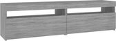 vidaXL Meuble TV avec éclairage LED 2 pcs 75 x 35 x 40 cm Gris Sonoma