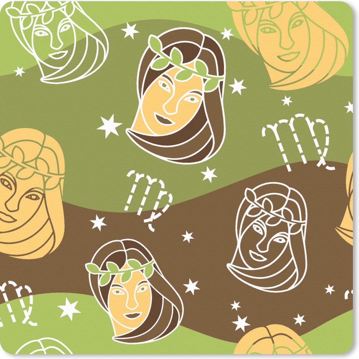 Muismat 30x30 cm - Mousepad Virgo - Zodiac - Patroon - Muismatten