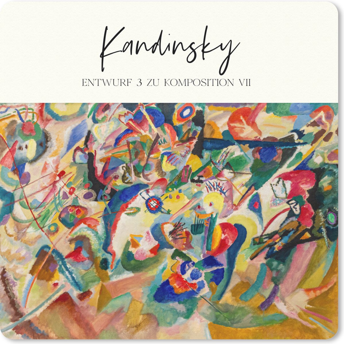 Muismat 30x30 cm - Mousepad Schilderij - Kandinsky - Oude meesters - Muismatten