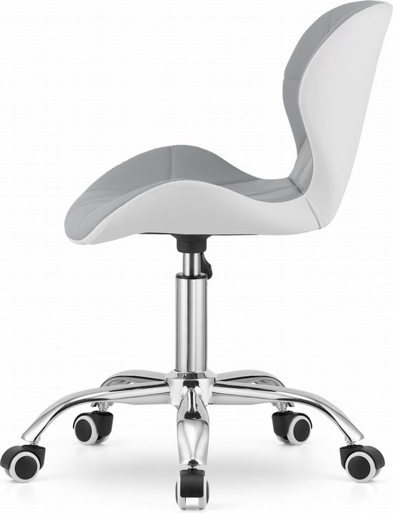 AVOLA - Bureaustoel - ergonomisch - ECO-leer - grijs wit