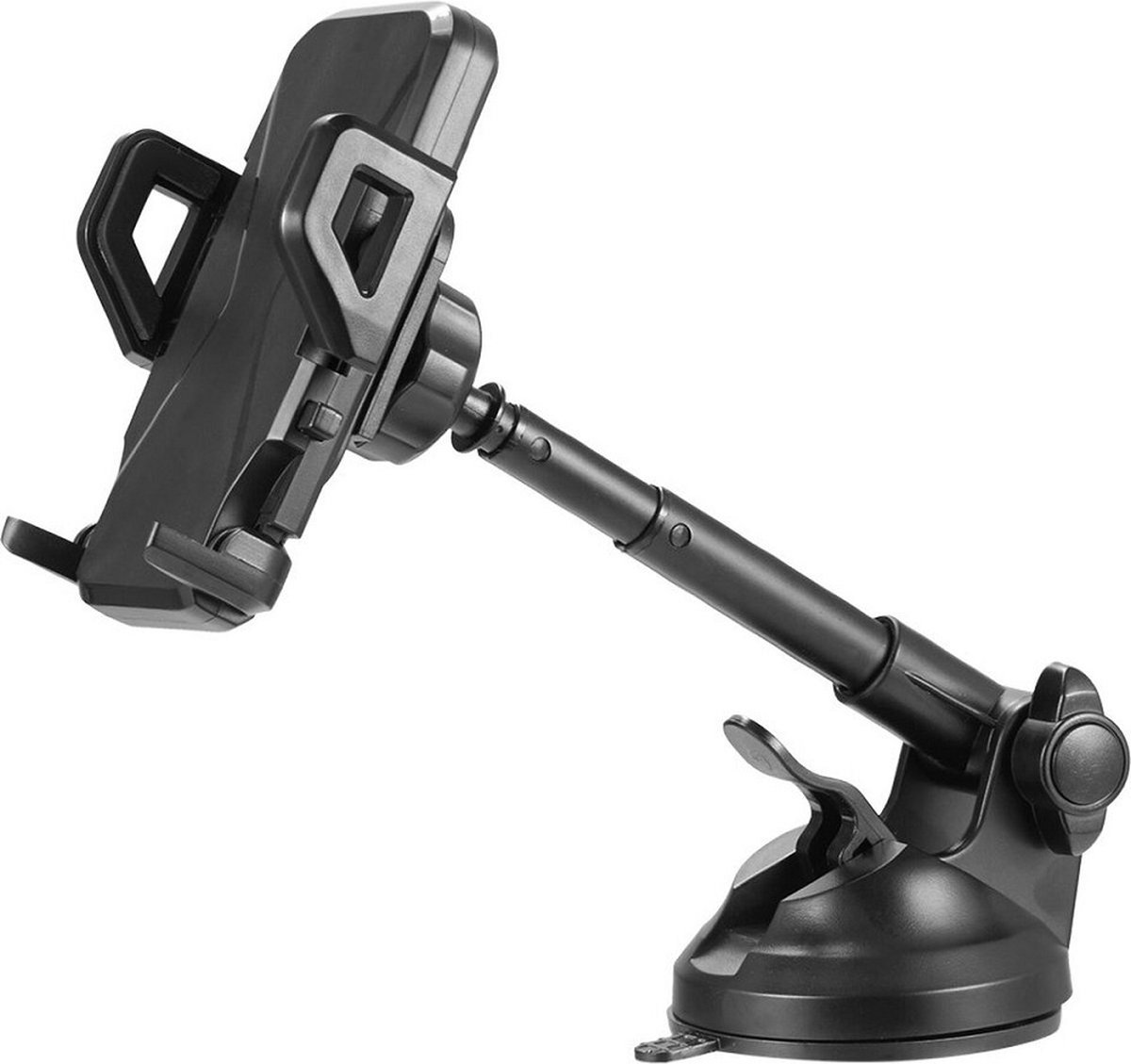 LuxeBass Universeel Auto Telefoonhouder met Telescopisch arm | Klemsysteem en 360° Roteren - LB416