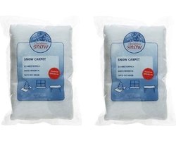 Decoris Sneeuwdeken/sneeuwtapijt - 2x - wit - 200 x 50 cm - polyester - sneeuw ondergrond