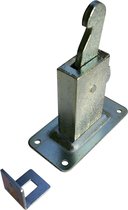Deurvastzetter - 1x stuks - verzinkt - wandmodel met opvangoog - 12 x 6 x 15 cm