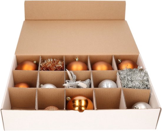 Kerstballen Opbergbox - 3x Vakjesdoos voor 15 Kerstballen van 10 cm | bol