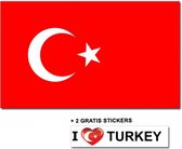 Drapeau turc avec 2 autocollants Turquie gratuits