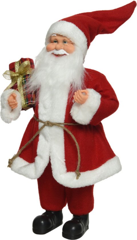 Kerstman decoratie pop/kerstpop beeld staand 30 cm - Kerstversiering -... | bol.com